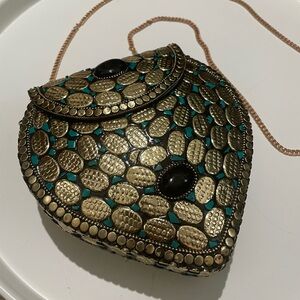 Brand New Elegant Gold and Black Ramla Clutch